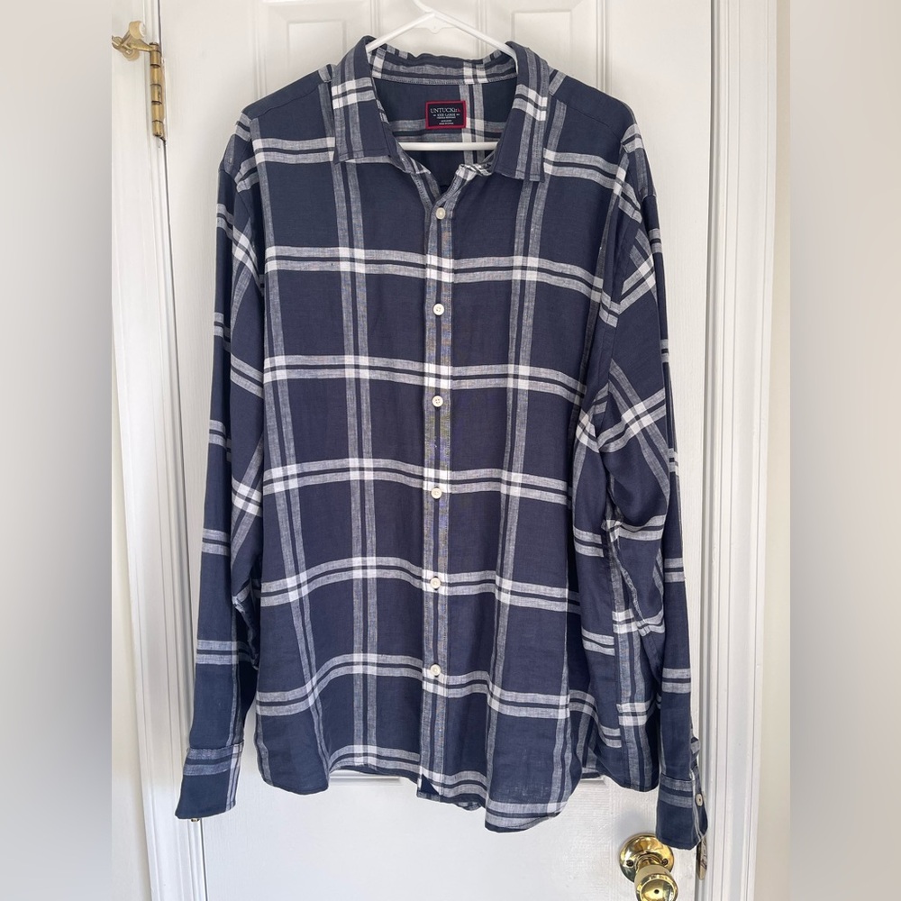 UNTUCKit Wrinkle-Resistant Linen Ovada Shirt Size XXXL